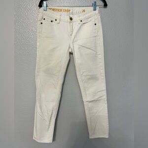 J. Crew White Matchstick Crop Slim Jeans 26